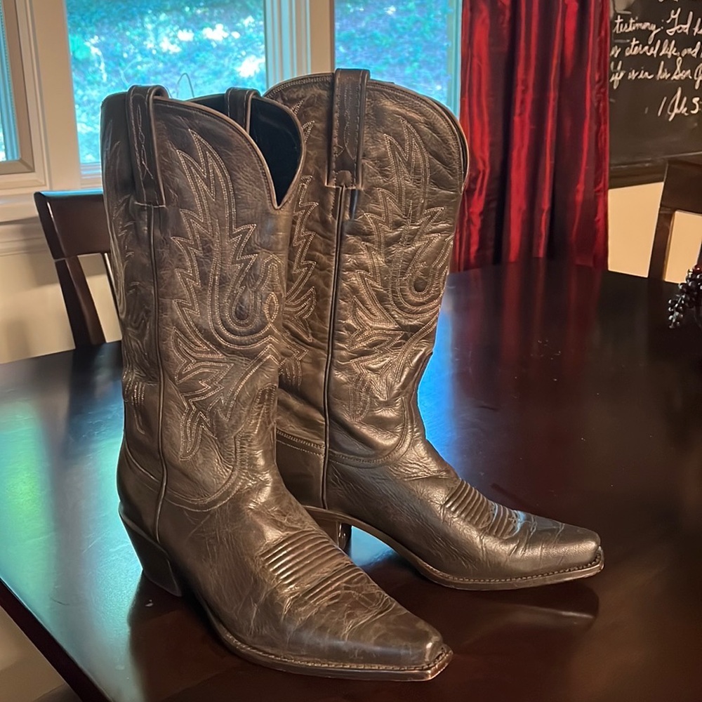 Brown cowboy boots